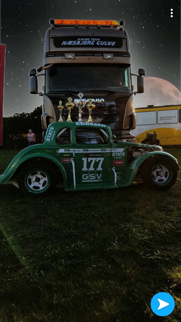 Et billede af GSV / ENGEL Legend #177 og Teamets nye lastbil. Finalen 2018.